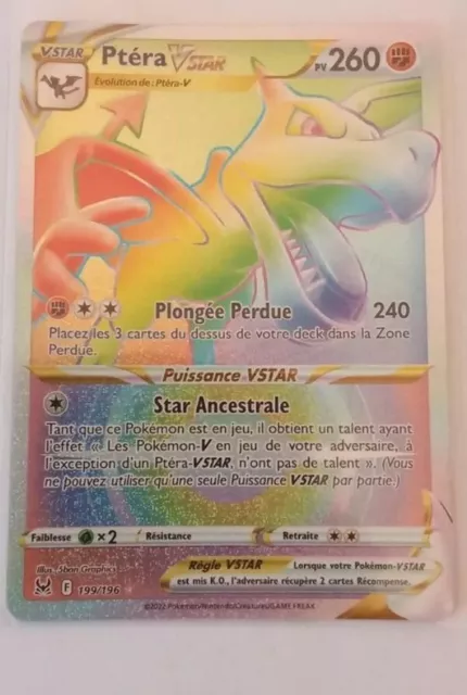 Carte Pokémon Ptéra Vstar Secrète Full Art Fantôme Arc En Ciel