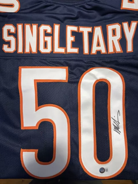 Chicago Bears Mike Singletary Signed Custom Blue Jersey Jsa Coa!!!