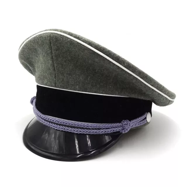 WWII WW2 German Elite Infantry Officer Wool Hat Officer Visor Cap Green Size 58