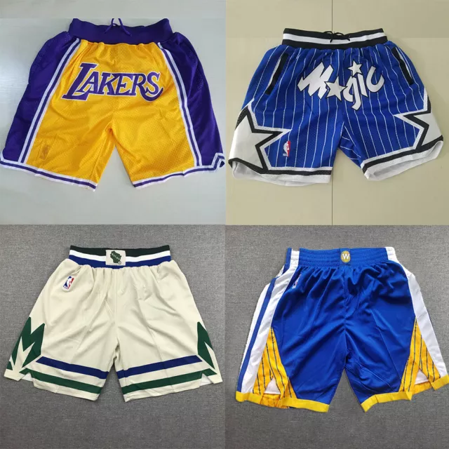 Classici Pantaloncini da basket Bucks Magic Lakers Warriors Cuciti S----XXL