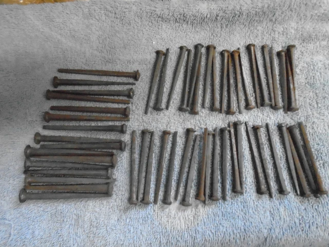 Antique Square Rose Head Nails  39-2 1/2" & 16-3" More Than 30yrs Old