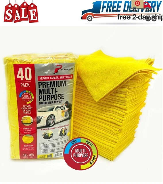 Platinum Series Premium Heavy Duty Multi-Purpose Microfiber Towel, Cleaning, Det