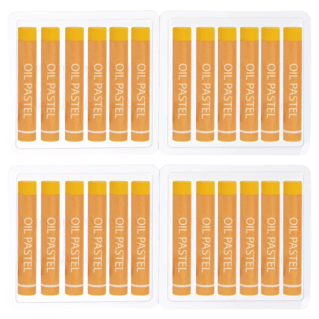 Chrome Yellow Oil Pastels, 24Pcs Soft Oil Crayons Creamy Pastels Stick Art