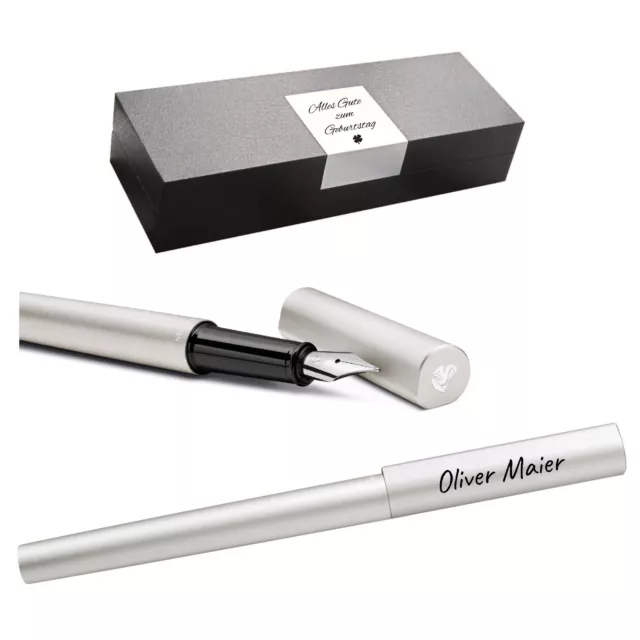 Pelikan Pluma Ineo Elements P6 Plata con Grabado Regalo Funda Estuche