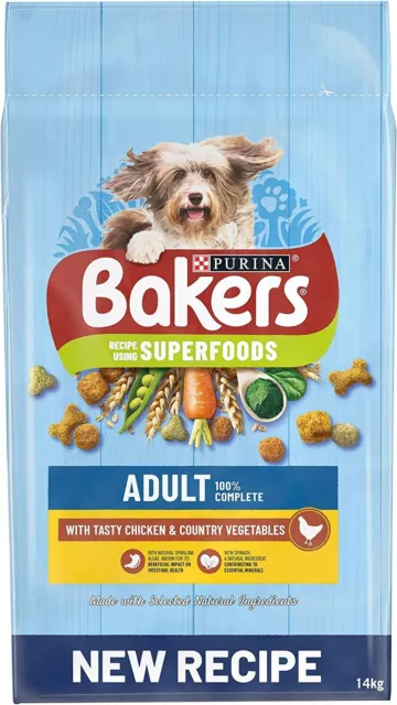 Bakers Adult Dry Dog Food Chicken and Veg 14 kg, Packaging May Vary 2