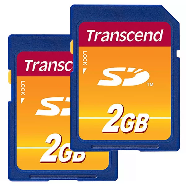 kQ Transcend SD 2x 2GB Speicherkarte - 2 GB Doppelpack SD Karte Card 2 Stück