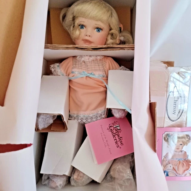 Paradise Galleries "Treasury Collection" Porcelain Doll "Chrissy" Includes COA