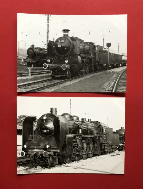 2 x DDR Eisenbahn Foto DR und DB Dampflok BR 18 505 in Köln und 19 017 ( 62023