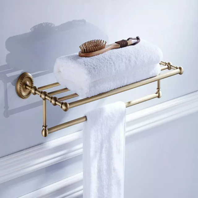 Bathroom Accessories Set Antique Brass Bath Hardware Wall Mount Towel Rail Rack