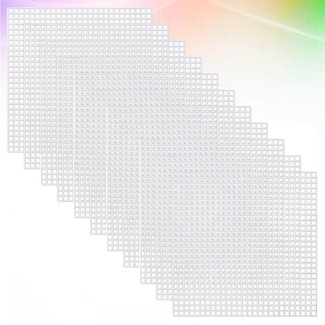 30 láminas de lona de plástico de malla cuadrada de 8x8 cm punto de cruz costura plástico