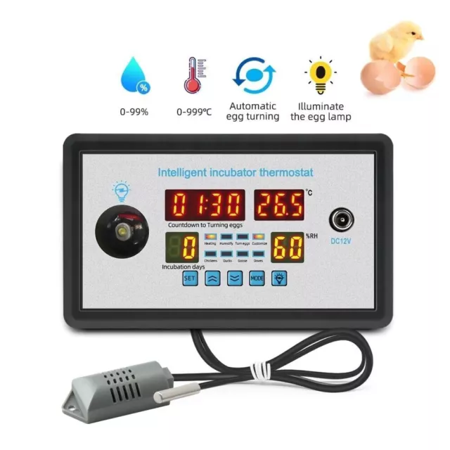 Thermostat Digital Temperature Humidity Automatic Egg Turning Control Incubator