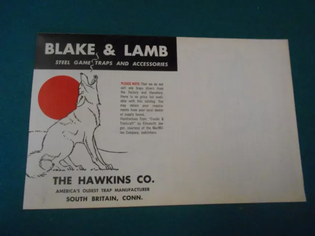 Blake & Lamb Vintage Catalog,  Vintage Trapping