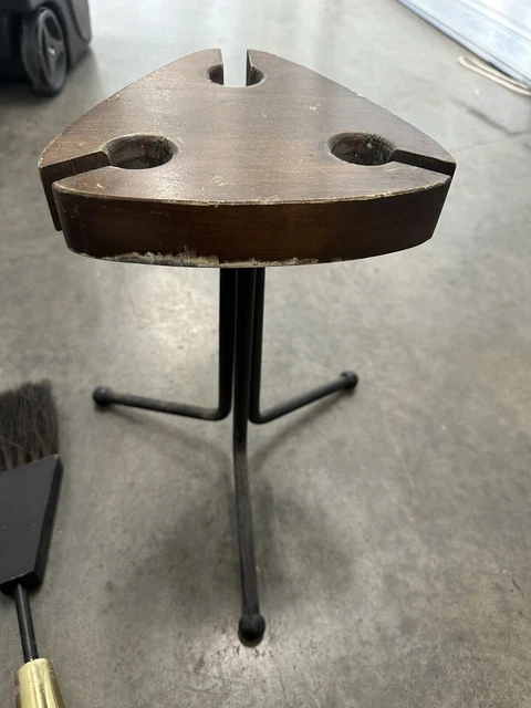Mid 20th Century Modernist Wood Handle Fire Tools in Stand 3