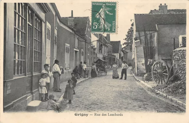 Cpa 91 Grigny Rue Des Lombards