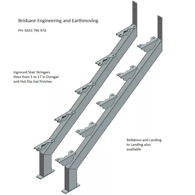 1 Set of 11 Tread Hot Dip Galvanized Stair Stringers