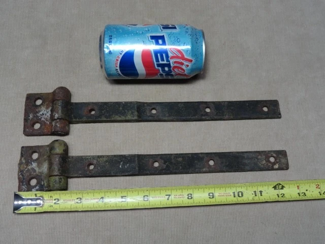 Pair of Barn Shed Door Garden Gate Strap Hinges Antique Cast Iron Nice Ones 'C' 8