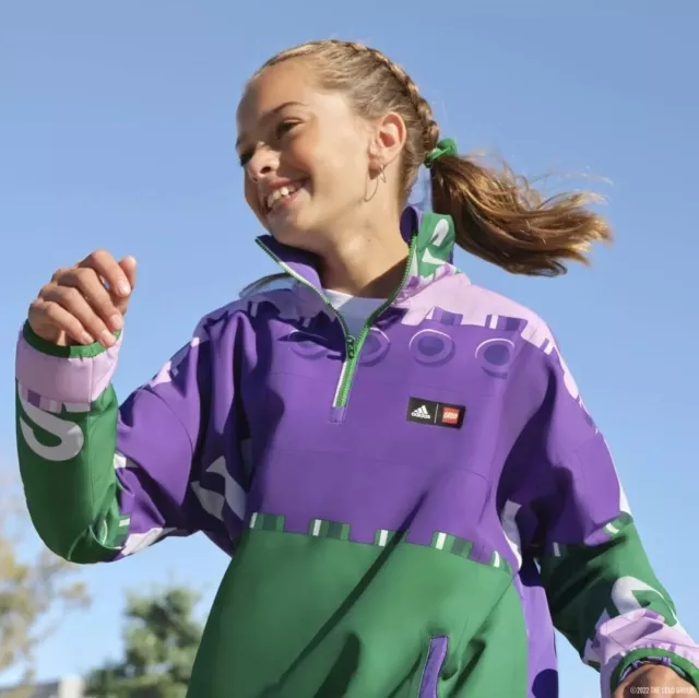 Kids Adidas Classic LEGO® Half-Zip Windbreaker Jacket HP0938  Size Large