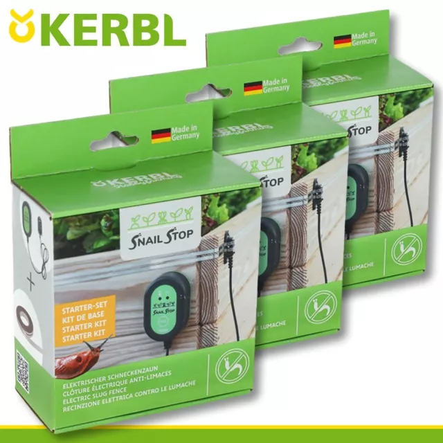 Kerbl 3x Snailstop Électrique Barrière Anti-limaces Démarreur Set non Toxique