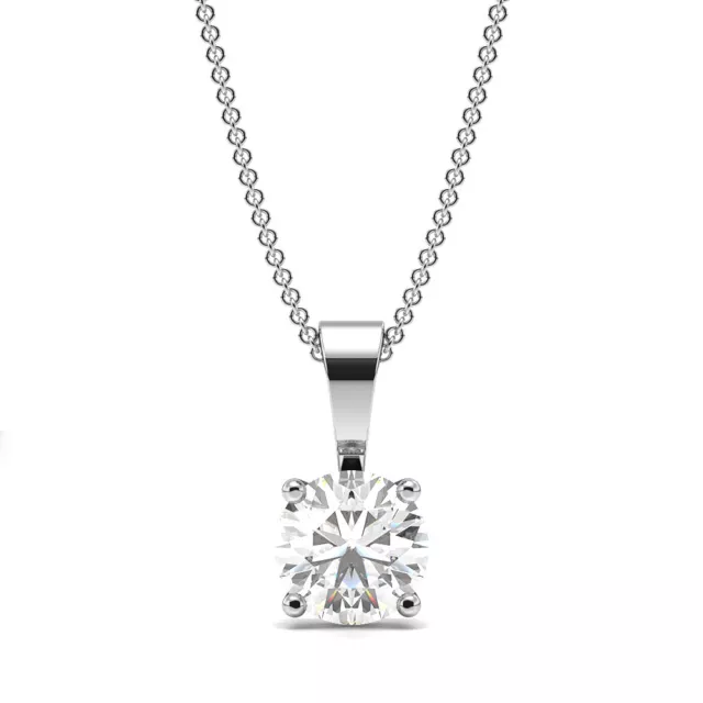 1/3 ct I1/HI Natural Diamond 9K White Gold Solitaire Diamond Pendant Necklace