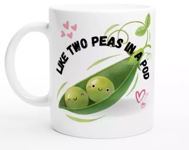 Cute Valentines Mug For Her Cute Coffee Mug For Him Two Peas In A Pod