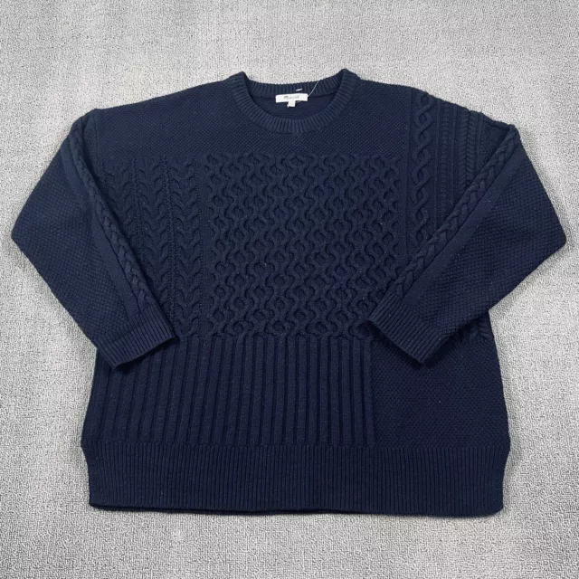 Madewell Sweater Adult Large Navy Blue Merino Wool Knit Sweatshirt Casual Men's