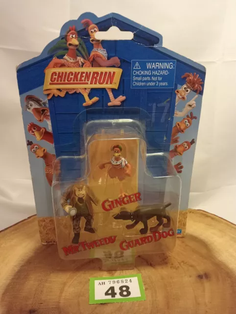 Rare Chicken Run Set - Ginger, Guard Dog, Mr Tweedy - Playmates 2000  Sealed 48