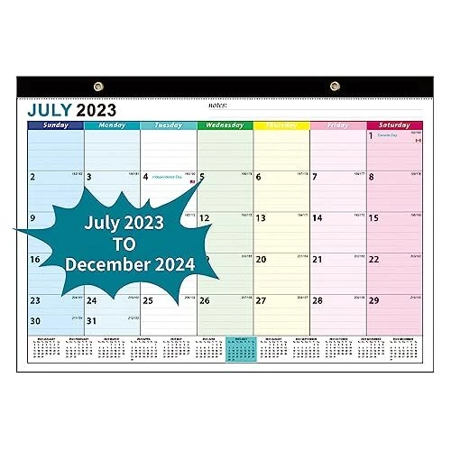 DESK CALENDAR 2024 Wall Calendar 20232024 Covers July 2023 December