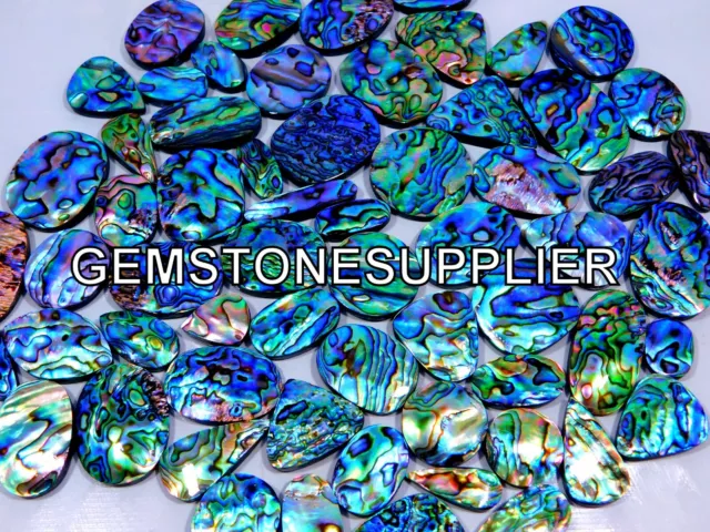 Naturel Multi Feu Abalone Coque Cabochon en Gros Lot Pierre Précieuse 62.PIECES 3