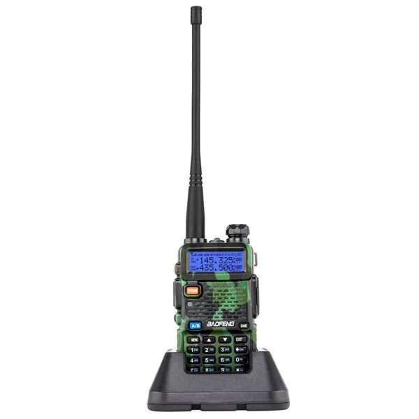 Compact Baofeng UV-5R Camo Two-Way Radio Walkie-Talkie - Dual Band, FM Function