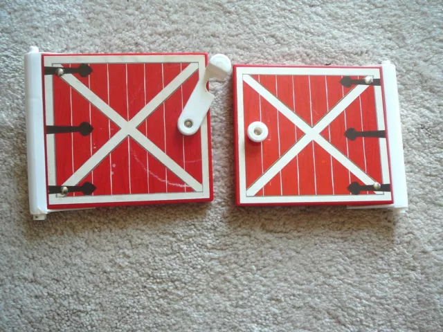 FISHER PRICE LITTLE PEOPLE Vintage PAIR DOORS for FARM PLAYSET BARB - GOOD