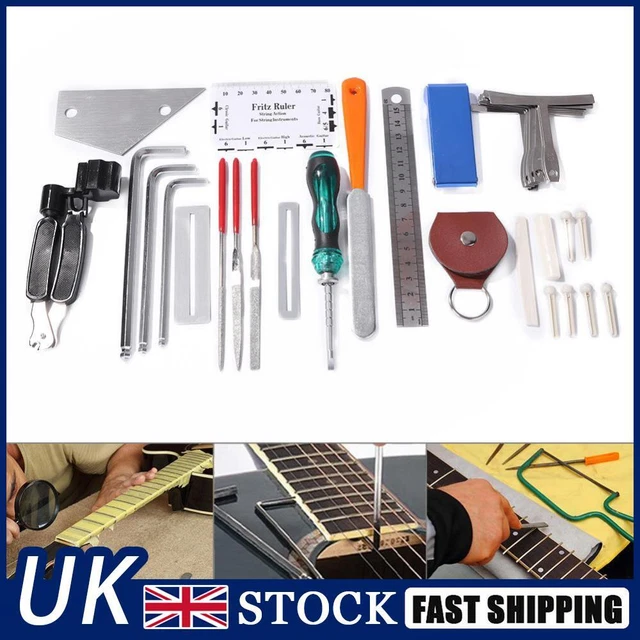 36 in 1 Professional Guitar Cleaning Repair Tool Kit String Changing Tuning Tool
