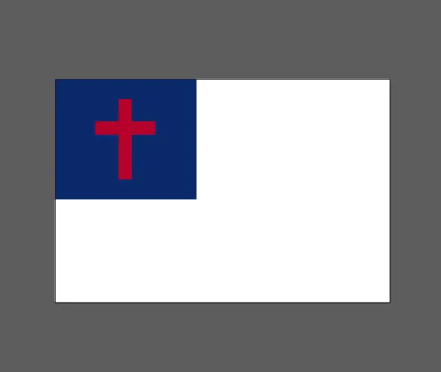 Christian Flag Sticker Decal Vinyl Christianity Cross Christendom 6" long