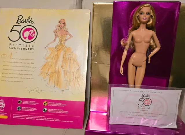50th ANNIVERSARY GLAMOUR COLLECTIBLE BARBIE - GOLD LABEL- NUDE