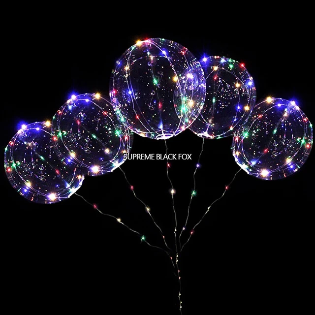 10* LED Bobo Balloons Light Up Valentines Wedding Birthday Christmas Party Decor