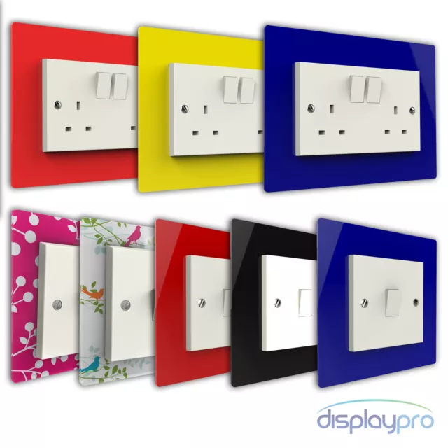 Light Switch Surround Plastic Plug Socket Finger Hygienic Plate Single, Double