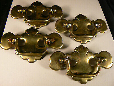 Brass Colonial Chippendale Batwing  Chest of Drawers Pulls Handles (Four)  3 ½”