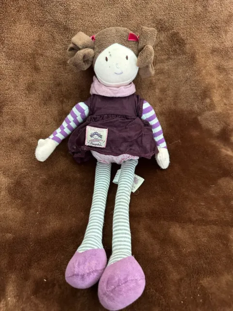 Ragtales Dollytales purple dress rag doll
