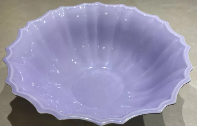 Vintage Portugal Pottery Lavender Majolica Style Flower Serving Dish Faianca