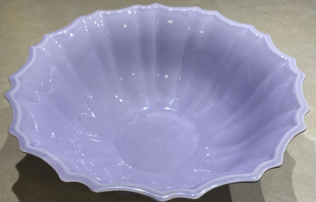 Vintage Portugal Pottery Lavender Majolica Style Flower Serving Dish Faianca