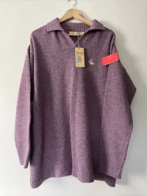Maglione vintage anni '90 misto lana d'agnello colore Paco rosa nuovo con etichette taglia grande 16-18