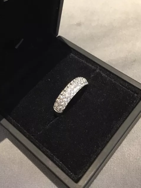 1.0 Karat Künstlicher Diamant Halb Ewigkeit Ring Platin Beschichtet 925 R &half