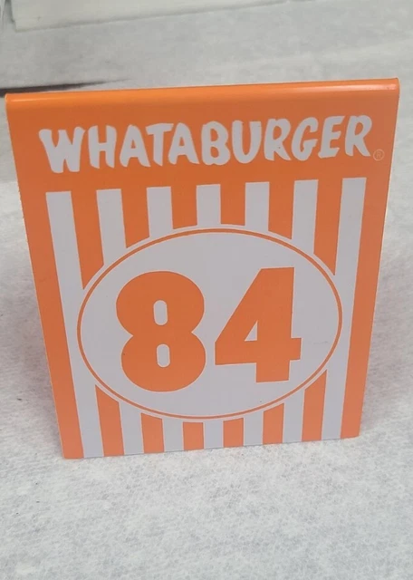 Individual WHATABURGER Restaurant Table Tent Number 84 - Modern Glossy