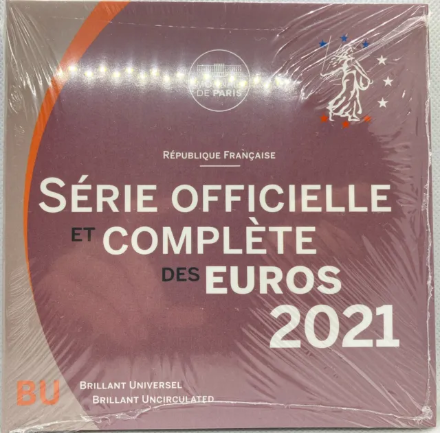 KMS offizieller Kursmünzensatz Frankreich 2021  1 Cent - 2 Euro