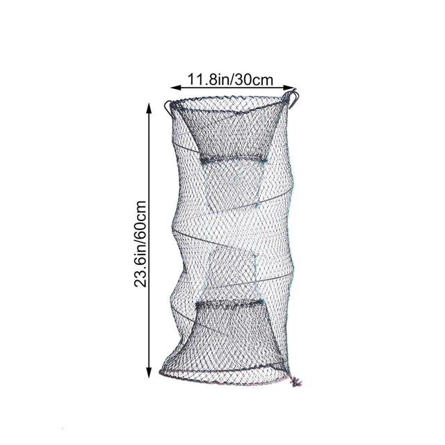 Filet de piège en maille pliable en fonte plaqué zinc Cage de crevettes pour 9