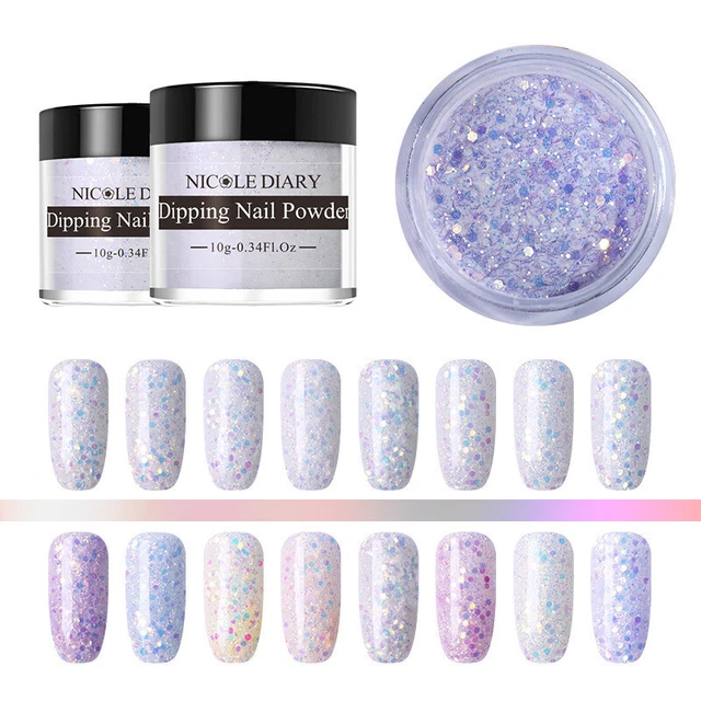 10 ml polvo de inmersión brillo sistema de inmersión líquido arte en uñas conjunto de inicio nuevo uñas hágalo usted mismo @