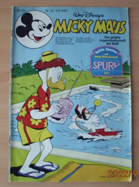 Micky Maus, Comic, Konvolut 3 Hefte von 1979/80/80 Zustand Siehe Bilder