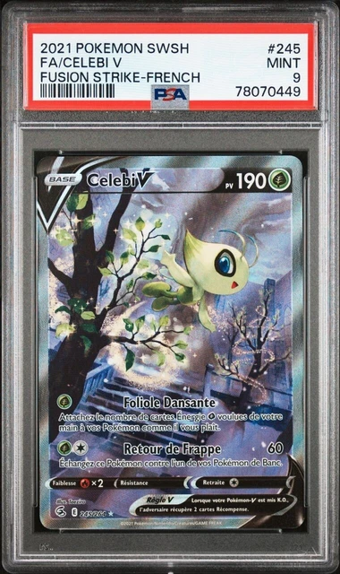 🇫🇷 Celebi V Alternative PSA 9 Point De Fusion 245/264 EB Carte Pokemon Pca 💫