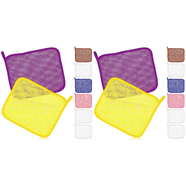16 pezzi Exfoliacing Face and Body Bashings Hoven Plaspple Plash panni bagno