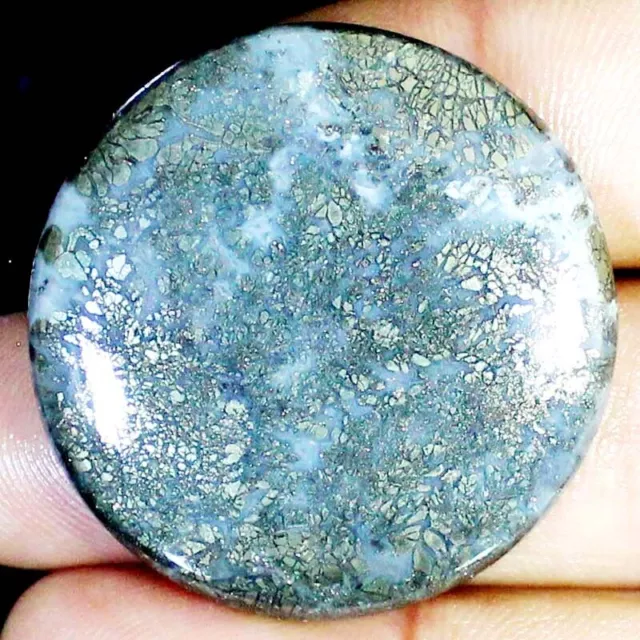 Natural Marcasite Agate ROUND Shape Cabochon Loose Gemstone 80.85 Cts. 39X05 mm