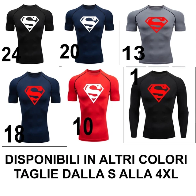 MAGLIETTA T SHIRT FITNESS Superman Supereroi Palestra Corsa Bodybuilding Slim Fi EUR 1 00 PicClick IT